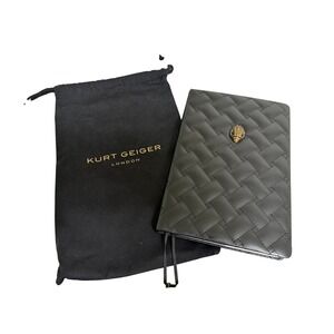 Kurt Geiger London Shoreditch Black Quilted Notebook Eagle Head Charm Journal
